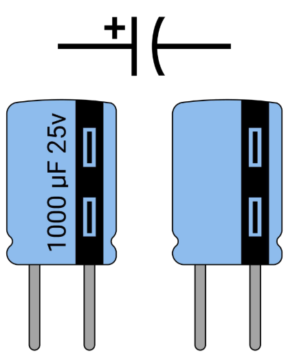 Electrolytic Capacitor Schematic Symbol – Polarity and Circuit Representation Schematic symbol of an electrolytic capacitor showing positive and negative terminals.
