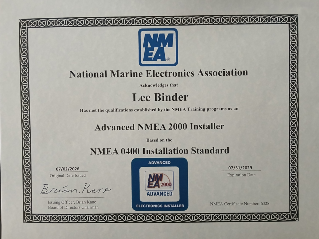 National Marine electronics Assc Advanced NMEA 2000 Installer